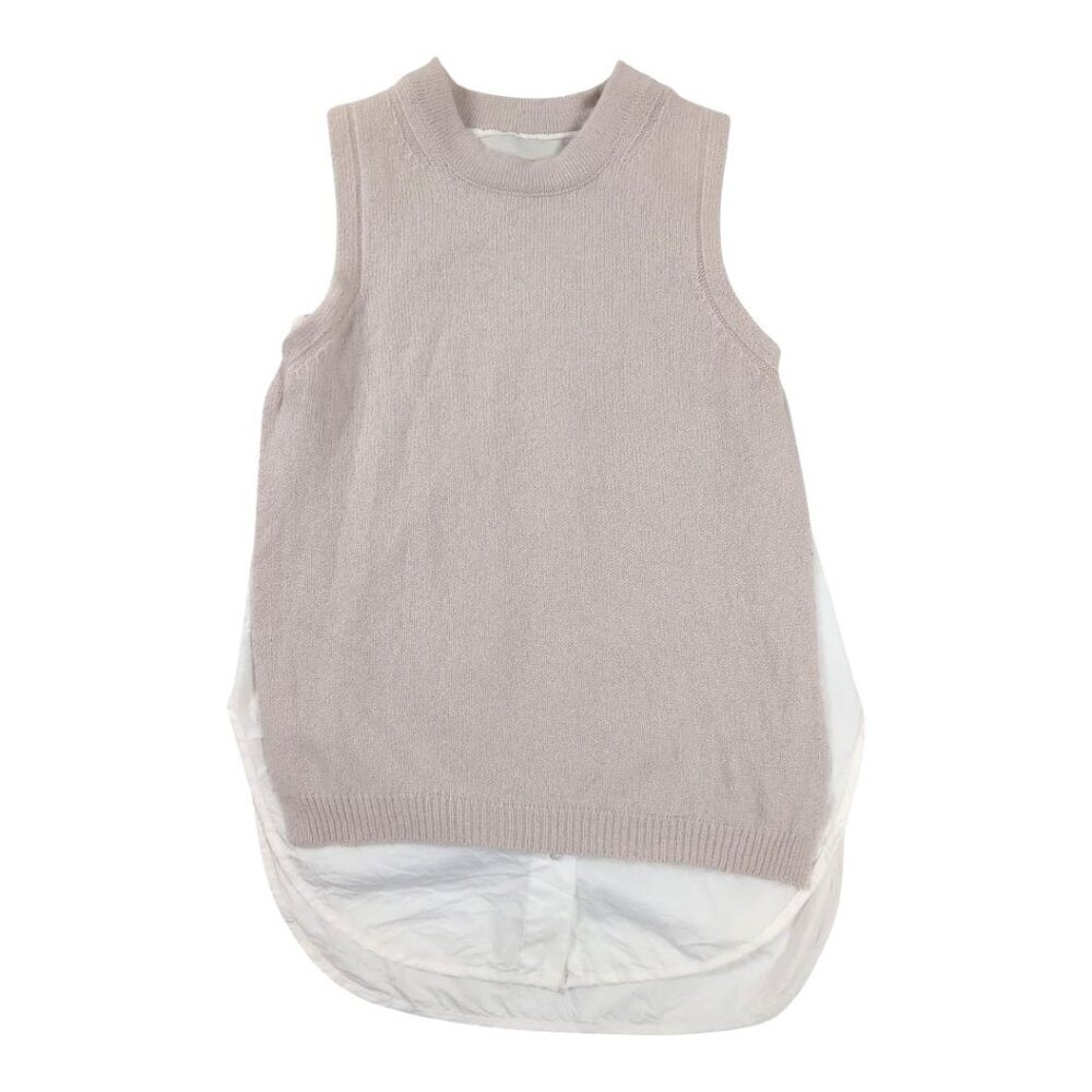 Brochu Walker Looker Tank Sweater Beige Cashmere Wool Blend Quiet Luxury